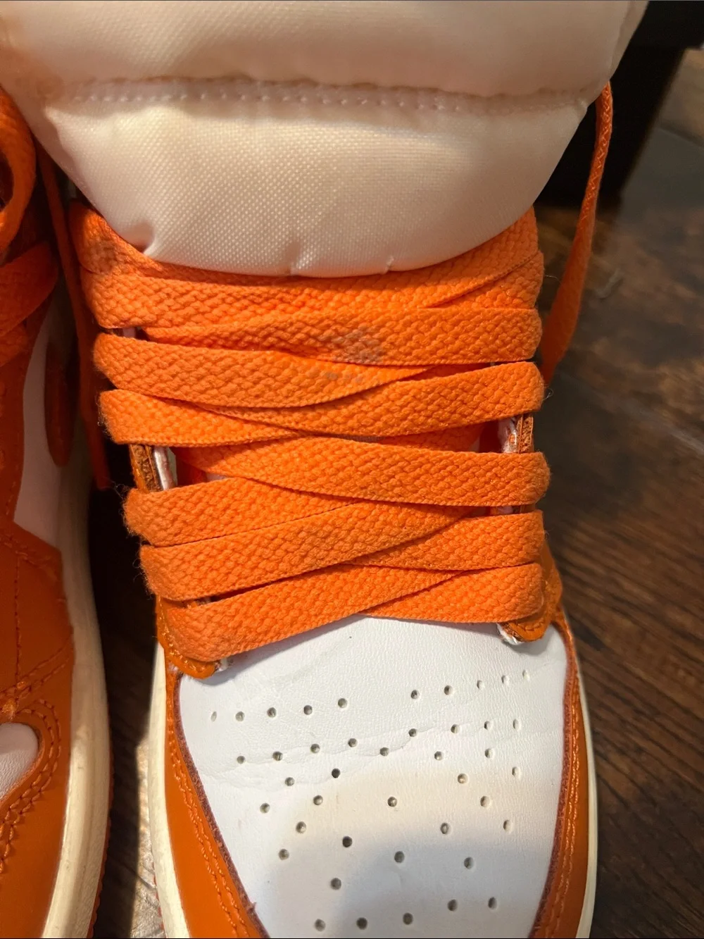 Nike Air Jordan 1 High Orange & White Basketball Sneakers